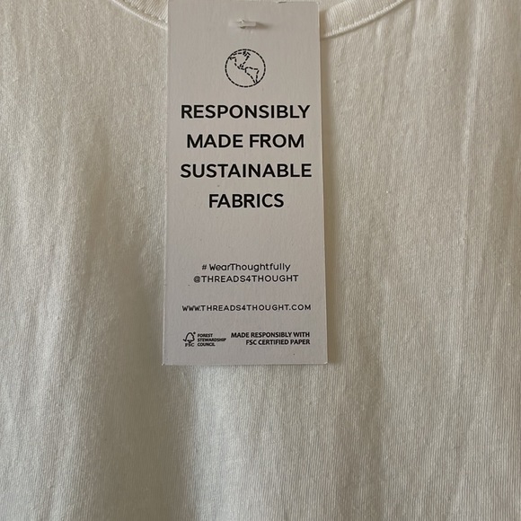 Threads 4 thought sustainable organic white tank - Picture 2 of 5